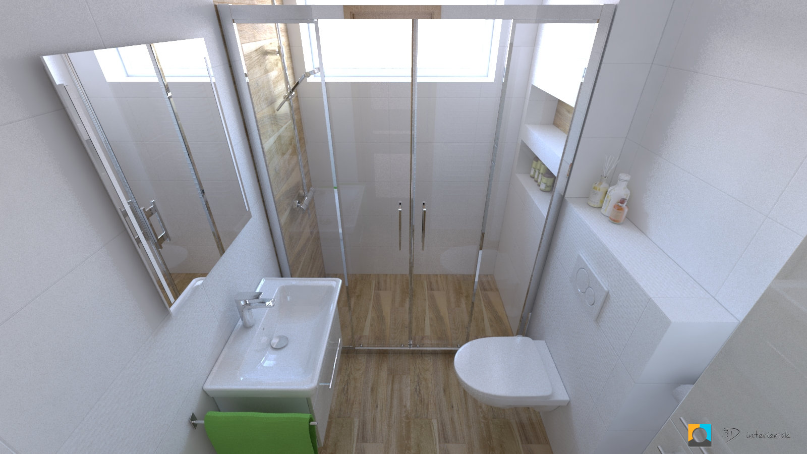 dizajnovy navrh interieru sprchový kút