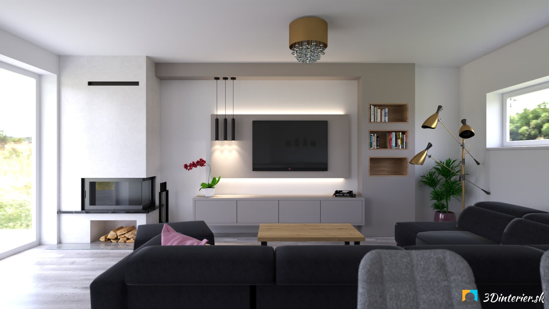 Návrh rekonštrukcie obývacej izby s jedálňou SLO