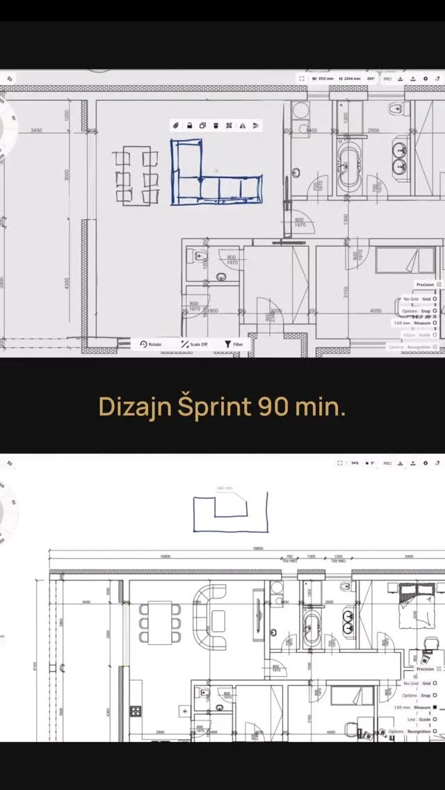 Dizajn Šprint trvá presne 90 minút.
Počas tohto spoločného online stretnutia však zvládneme navrhnúť napríklad:

- funkčnú dispozíciu hlavných častí rodinného domu alebo bytu
- dispozíciu dennej časti vrátane overenia alternatívnych možností a rychlej 3D predstavy cez živú skicu
- doladenie farebnosti alebo materiálov pre navrhnutý interiér 
- alebo akýkoľvek problém, ktorý vás drží na mŕtvom bode.

Komentujte "šprint" a pošlem vám link kde sa dozviete viac o tom ako funguje Dizajn Šprint.
